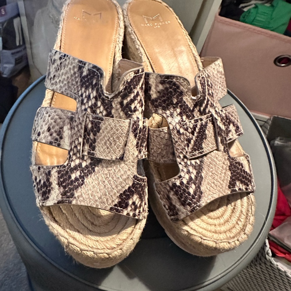Marc Fisher snake print Platform Sandals